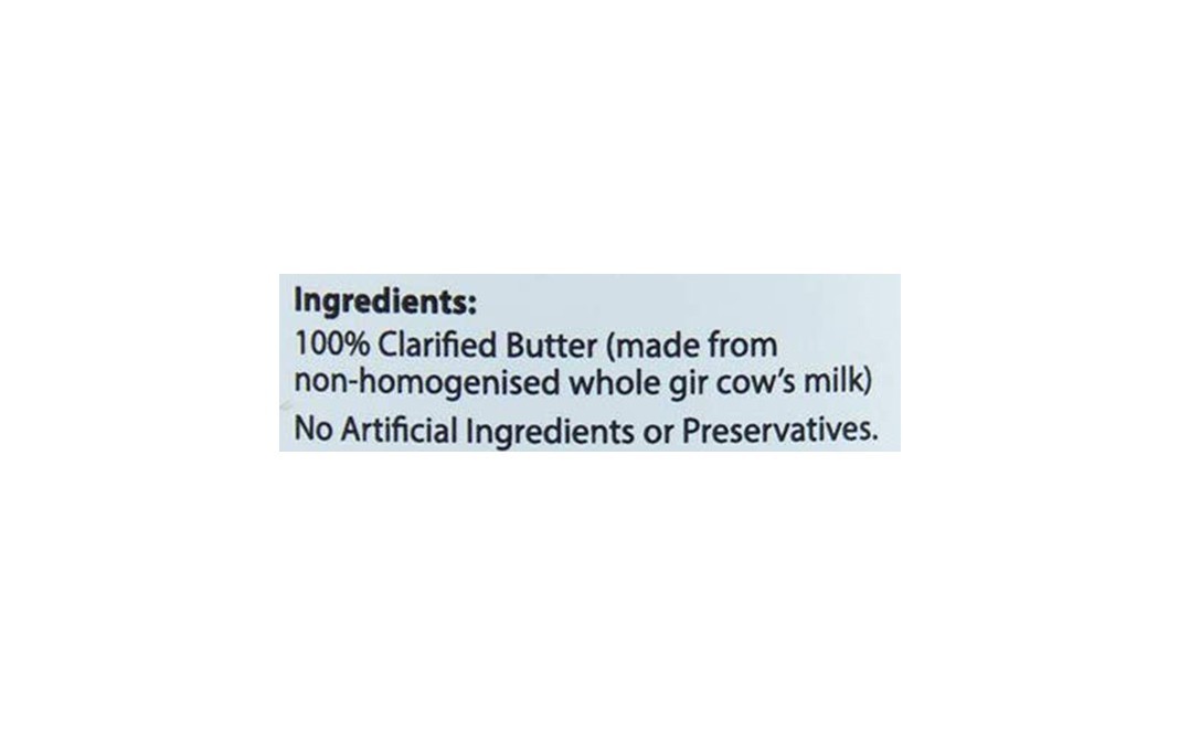 Azafran Grass Fed Gir Cow's Organic A2 Ghee   Glass Jar  275 millilitre